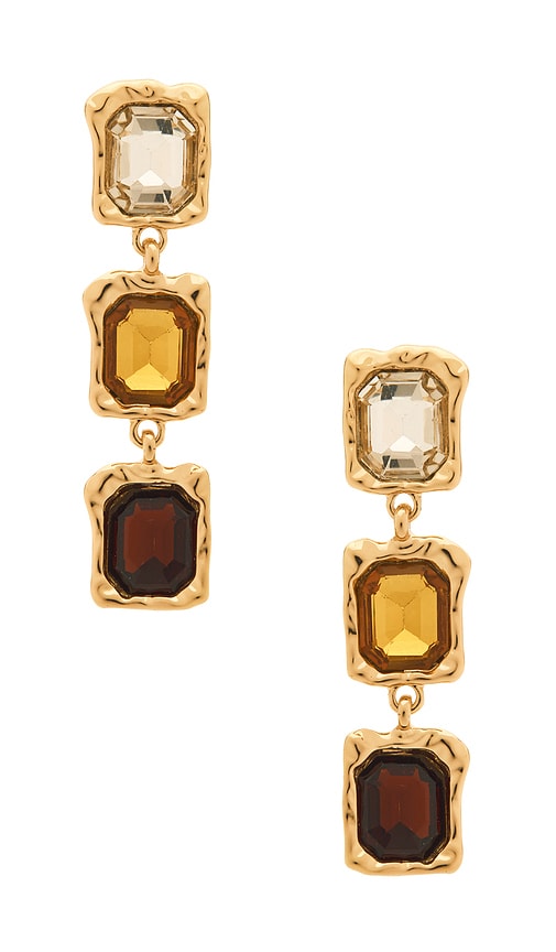 Glow Earrings in Metallic Gold.