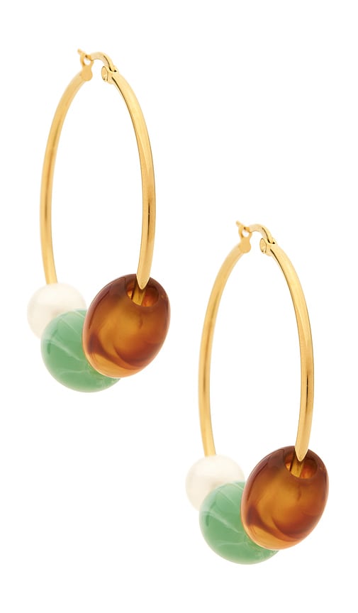 Drift Hoop Earrings in Metallic Gold.