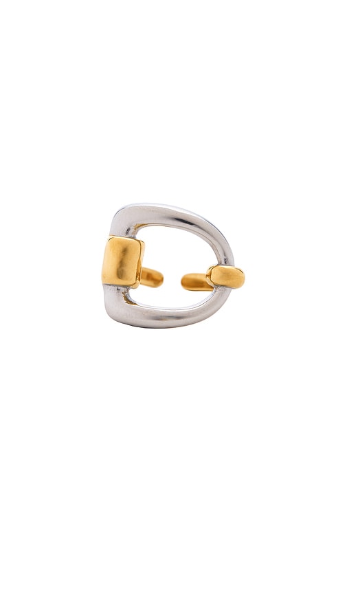 Bit Ring in Metallic Gold,Metallic Silver.