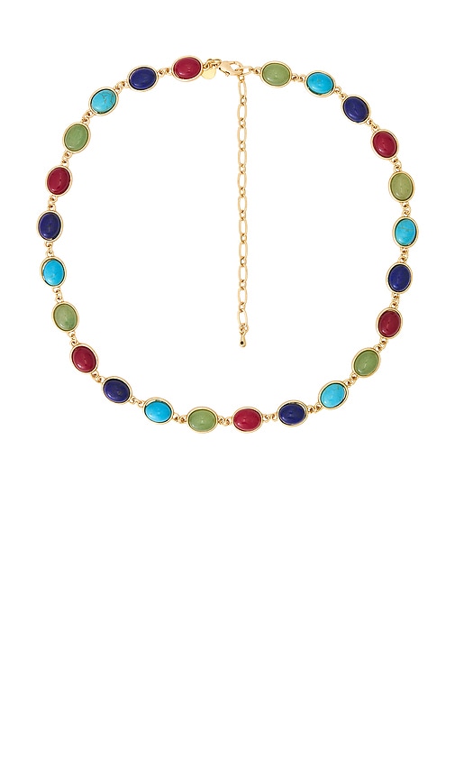 Long Bari Necklace in Metallic Gold.