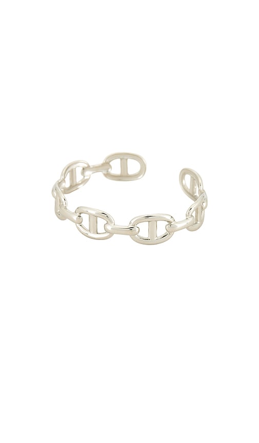 Bit Cuff in Metallic Silver.