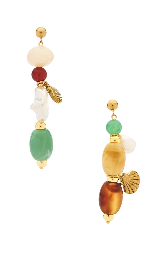 Drift Drop Earrings in Green.