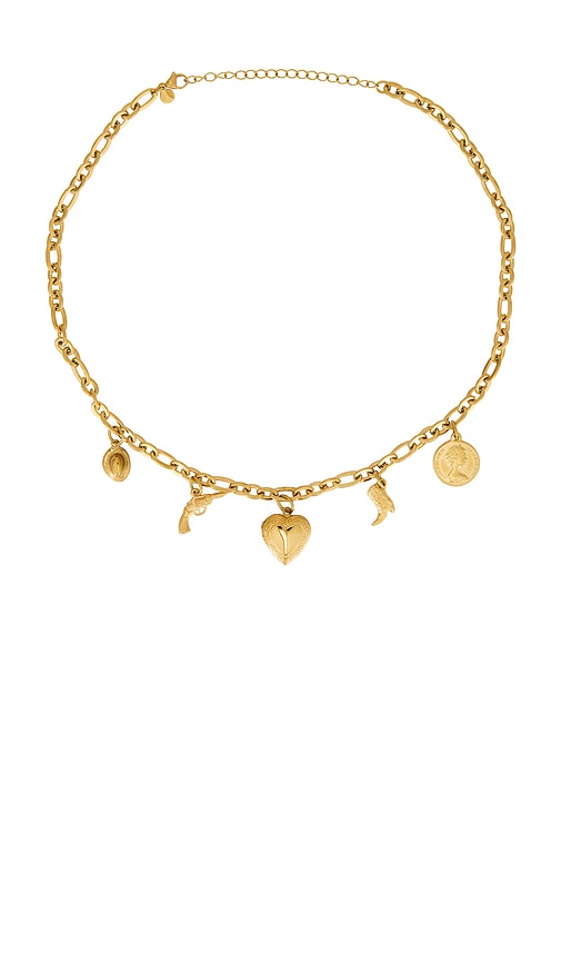 Western Charm Necklace in Metallic Gold.