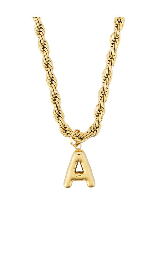 Petit Moments Bubble Initial Rope Necklace In Gold