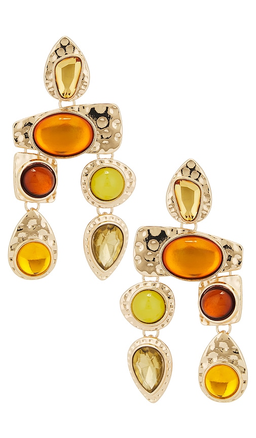 Petit Moments Multi Stone Earrings In Gold