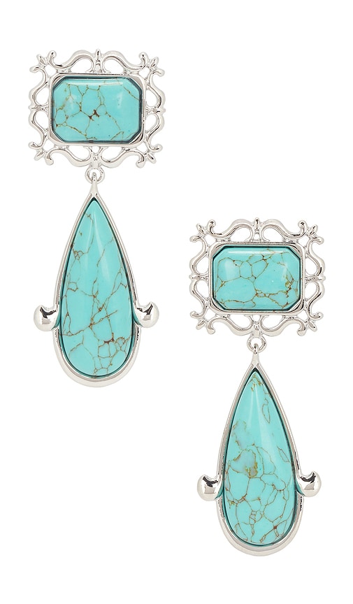 petit moments BOUCLES D'OREILLES PENDANTES VIVA en Metallic Gold,Teal.
