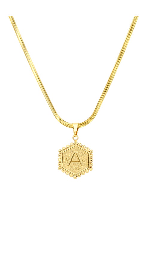  Petit Moments Collar Con Colgante Inicial Initial Pendant Necklace En Color Oro Metálico Talla A  (también En B, C, D, E, F, G, H, J, K, L, M, N, P, R 