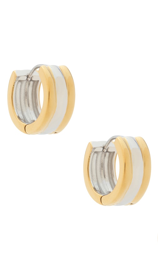 Mixed Metal Huggie Earrings