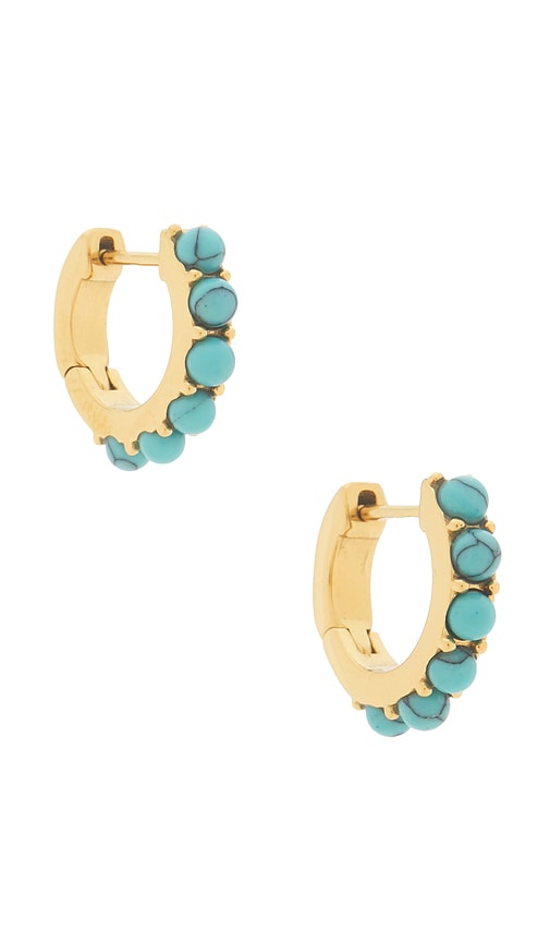Turquoise Stone Huggies