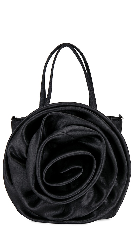 Shop Petit Moments Rosette Satin Bag In Black