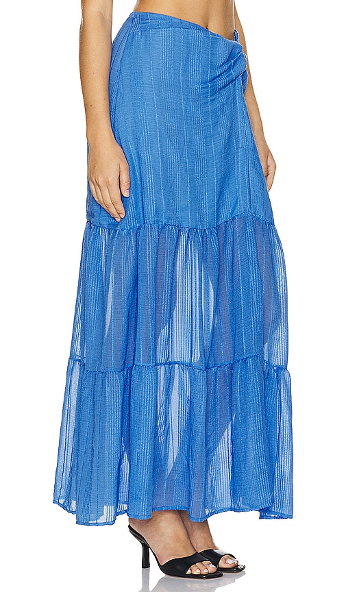Shop Peixoto Valentina Skirt In Lazuli Blue Stripe