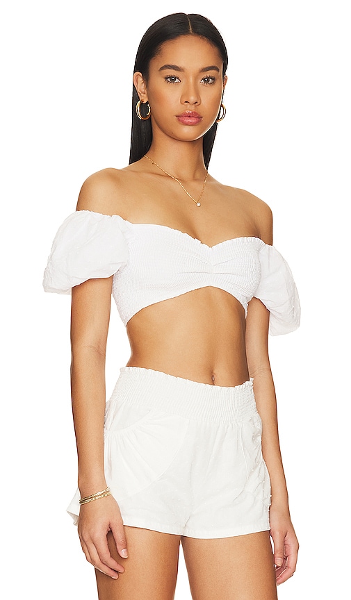 Shop Peixoto Louisa Crop Top In White