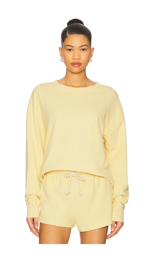 French Terry Pullover Sweatshirt in Yellow. - size S (also in L, M, XS)
