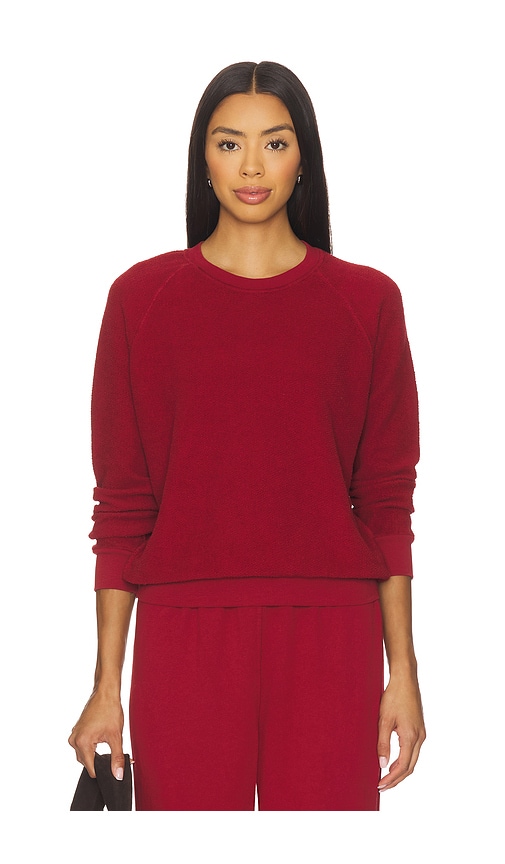 Perfectwhitetee Inside Out Fleece Long Sleeve Shrunken Crewneck Sweatshirt Maple In Burgundy