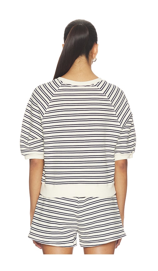  Perfectwhitetee Sudadera De Felpa Francesa Con Mangas Globo En Color Cream,navy Talla L  (también En M, Xl, Xs). 
