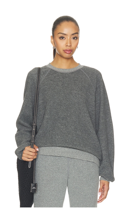 Oversized Ziggy Inside Out Fleece Crewneck Sweatshirt by perfectwhitetee in Dark Heather Grey
