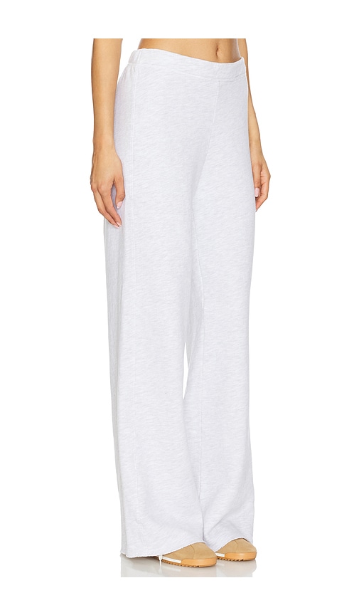 Perfectwhitetee Amber French Terry Wide Leg Trouser In Off White In Light Grey
