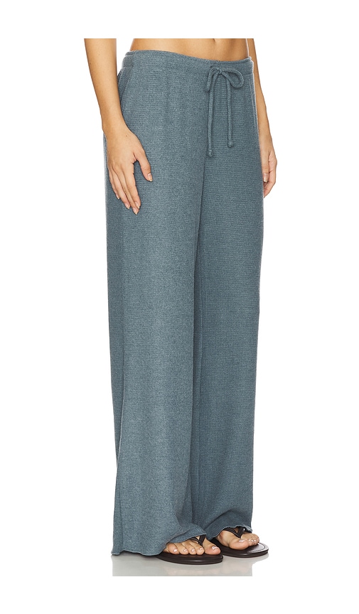 Perfectwhitetee Maddie Waffle Drawstring Pant In Blue