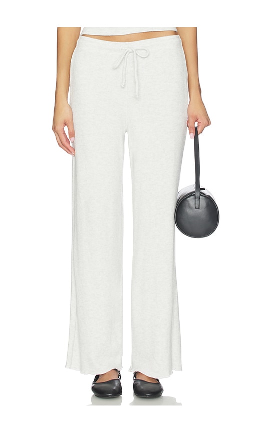 Perfectwhitetee Maddie Brushed Waffle Drawstring Pants Ash In White