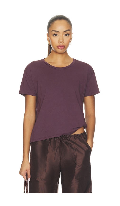 Harley Cotton Short Sleeve Boxy Crew Tee by perfectwhitetee in Cherry Lacquer