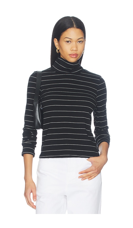 Perfectwhitetee Cindy Long Sleeve Turtleneck In Black
