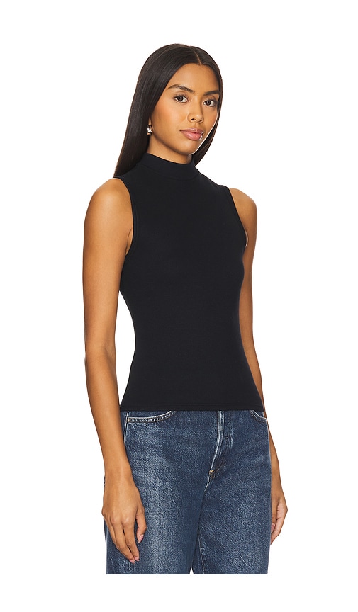 PERFECTWHITETEE LUXE RIB SLEEVELESS MOCK NECK TANK TOP 