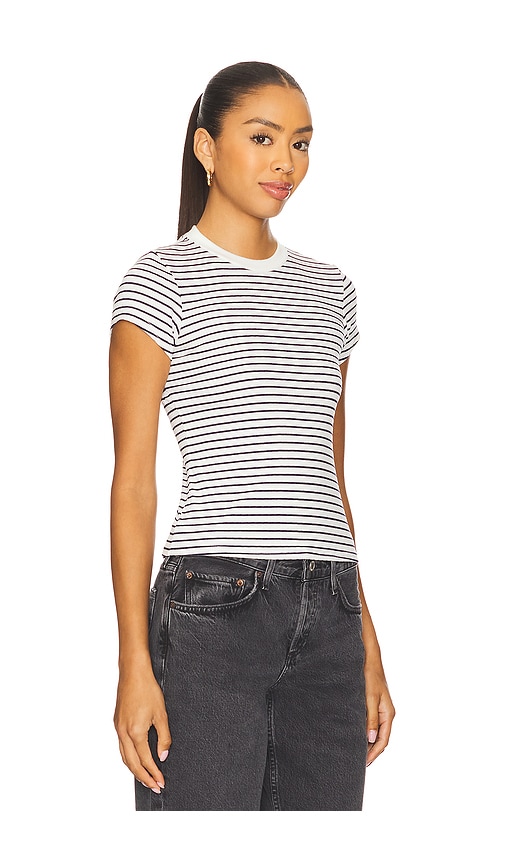 Perfectwhitetee Stripe Tee In Black