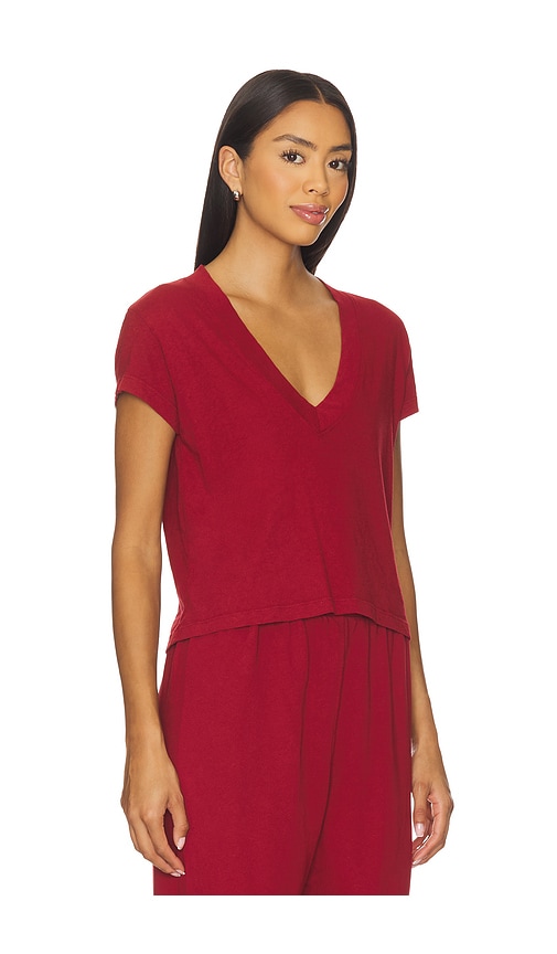 Perfectwhitetee Alanis V Neck Tee In Red