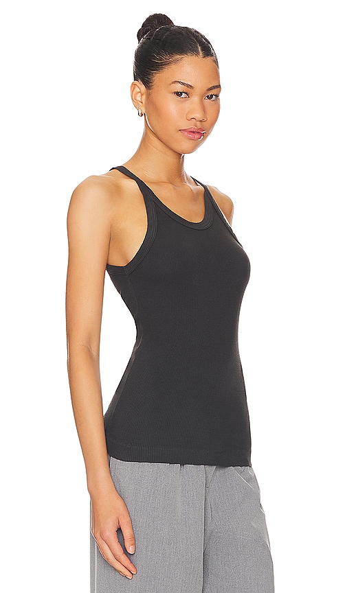 Shop Perfectwhitetee Recycled Cotton Ribbed Tank In Vintage Black