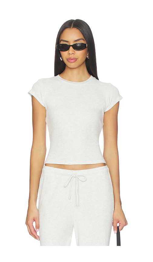 Perfectwhitetee Mindy Waffle Short Sleeve Tee In White