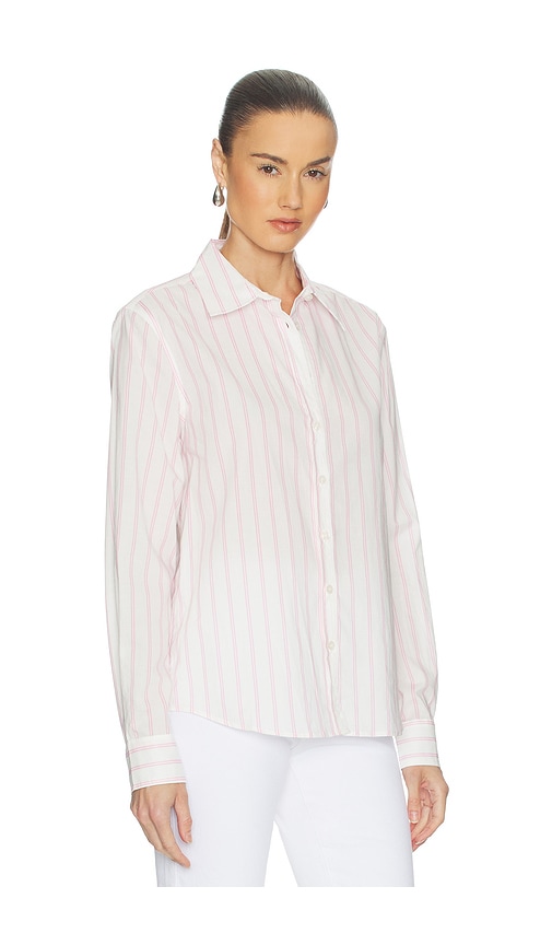 Perfectwhitetee Camisa De Popelina De Corte Ajustado Con Botones En Color Blanco, Rosado Talla L  (también En M, S, Xl, Xs). 