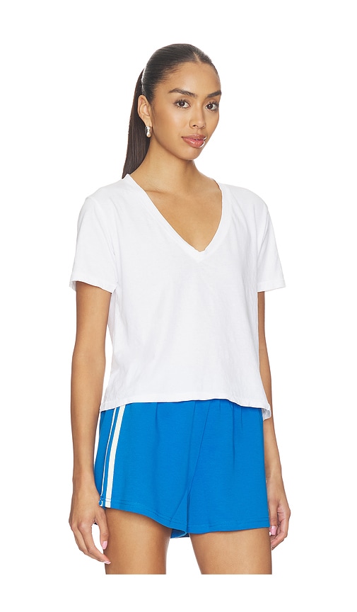  Perfectwhitetee Camiseta De Algodón Ligero De Cuello En V En Color Blanco Talla M  (también En S, Xs). 