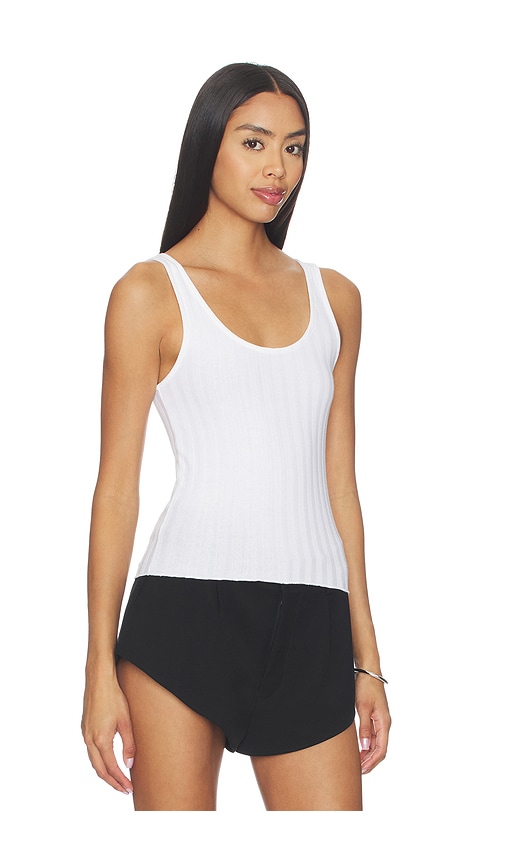  Perfectwhitetee Top De Punto Acanalado Sin Mangas Poorboy En Color Blanco Talla L  (también En M, S, Xl, Xs). 