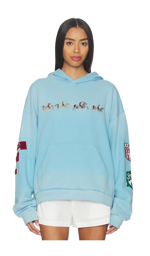 Found Horse Line Embroidered Hoodie In Blue