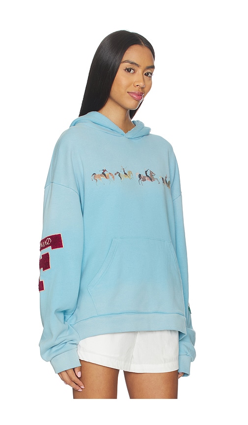 Found Horse Line Embroidered Hoodie In Blue
