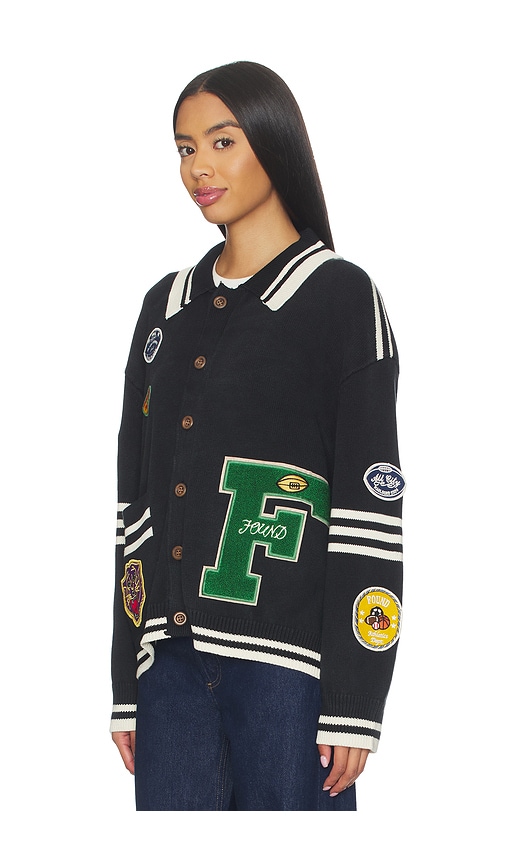  Found Varsity Patch Collared Cardigan In Grey. Size Xs. Also In S, M, L, Xl. 