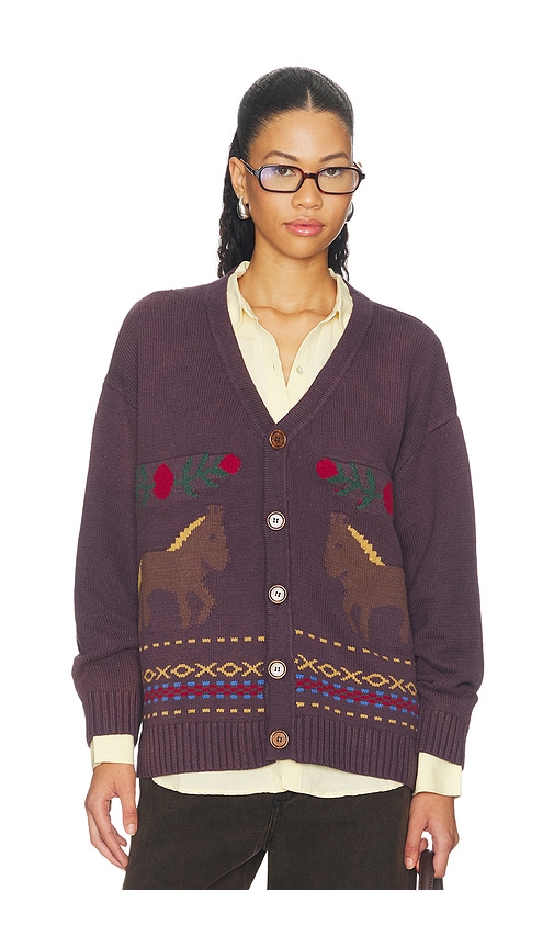 Found Horse Jacquard Cardigan In Multi
