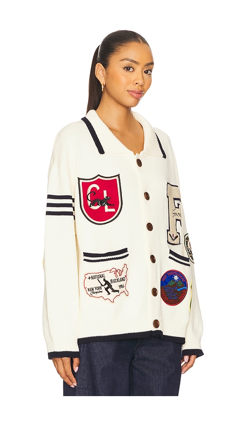 Found York Varsity Patch Jacket In White