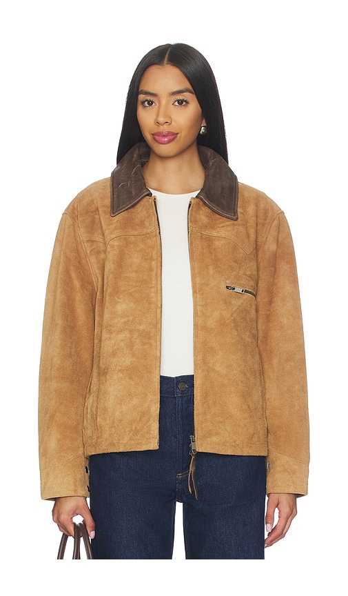 Found Suede Terracotta Work Jacket In Brown