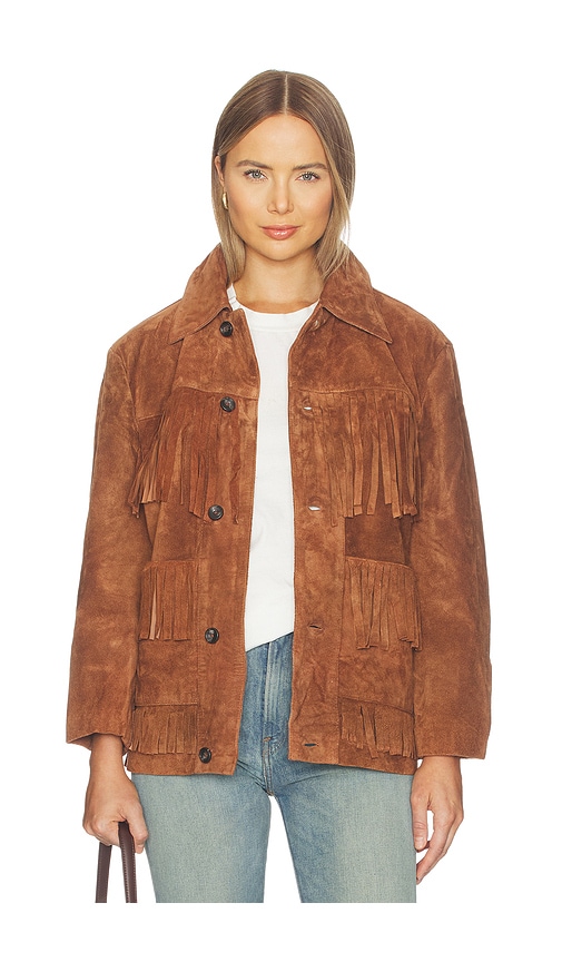 Found Western Suede Fringe Jacket In Brown