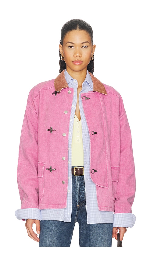 Found Fireman Clasp Cotton Twill Jacket In Pink