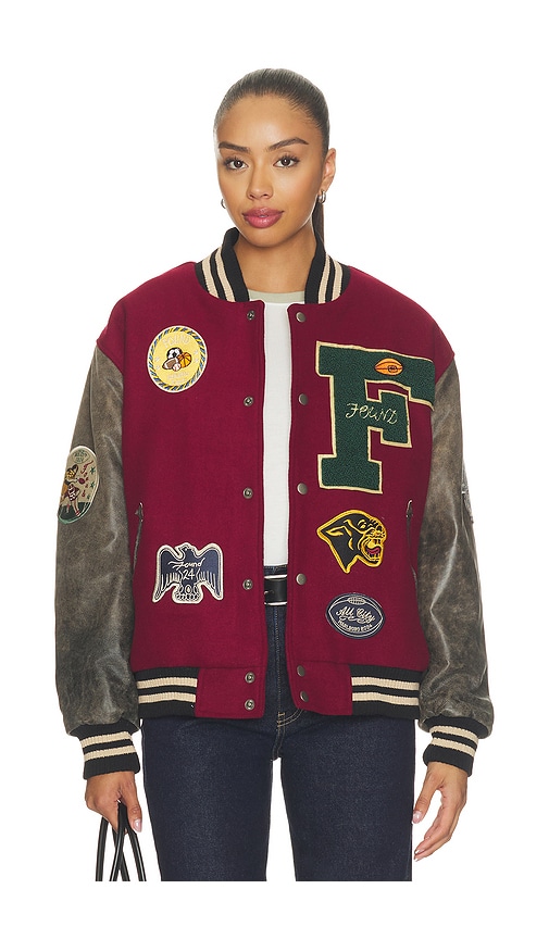 Found BLOUSON LETTERMAN CRIMSON en Red. Taille L. Also en XS, S, M, XL.