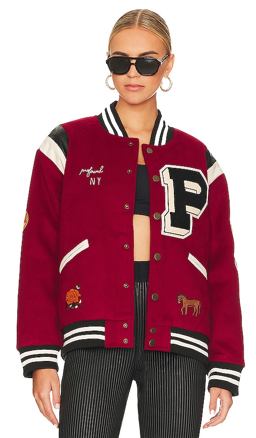 Profound Letterman Varsity Jacket in Red | REVOLVE