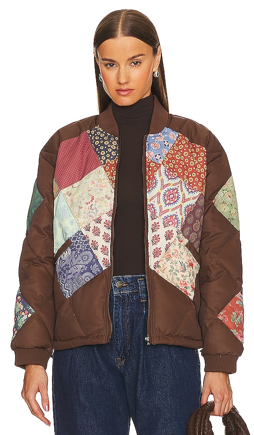 Found Quilt Patch Jacket In Brown & Multi
