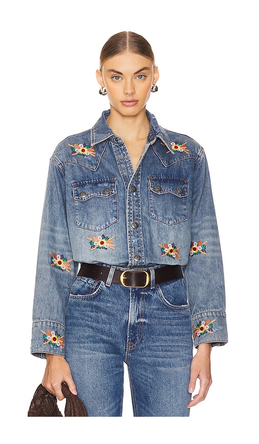 Shop Found X Revolve Button Up Shirt In Denim