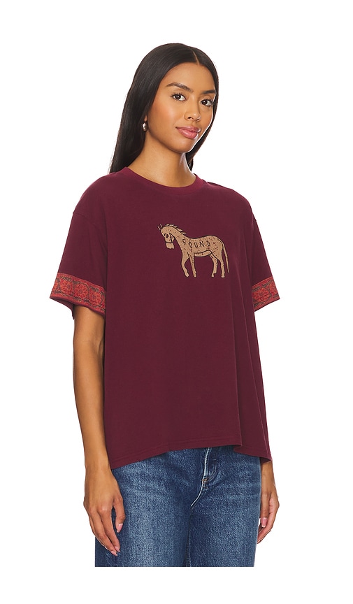 Shop Found Horse Embellished Tee In Burgundy