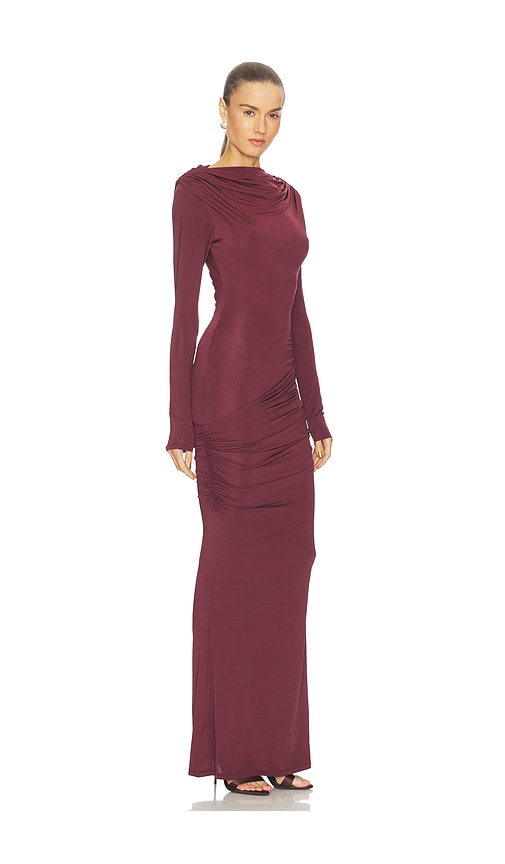 Paris Georgia Draped Jersey Dress In Brown