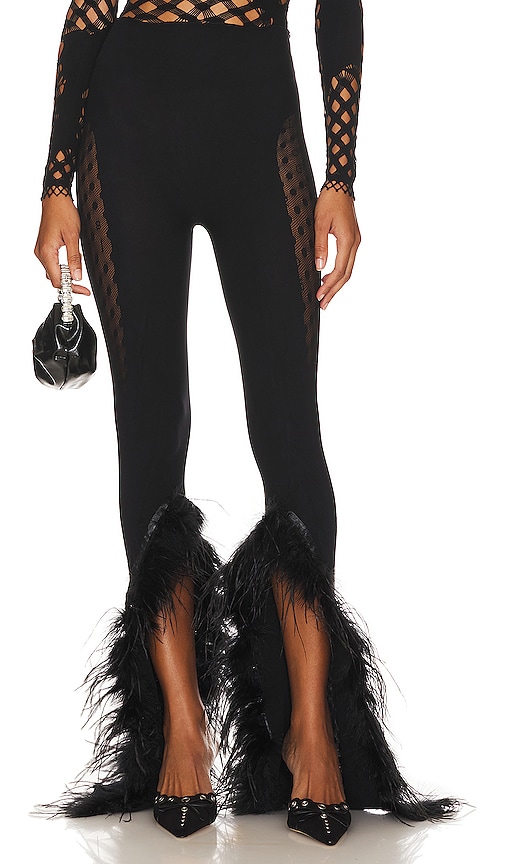 POSTER GIRL x REVOLVE Feathered Tulia Trousers in Jet Black