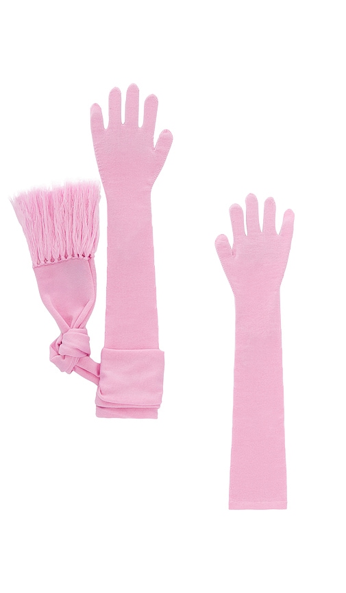 Shop Ph5 Remy Merino Wool Long Gloves In Sunset Pink