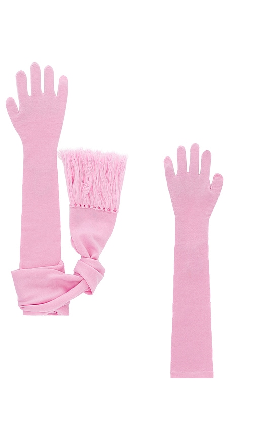 Shop Ph5 Remy Merino Wool Long Gloves In Sunset Pink